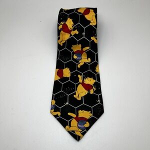 Vintage Exquisite Apparel Disney Winnie The Pooh Tie Honey‎ Comb Bees Korea